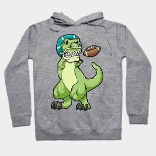 Dinosaur as Footballer with Football and Helmet Hoodie